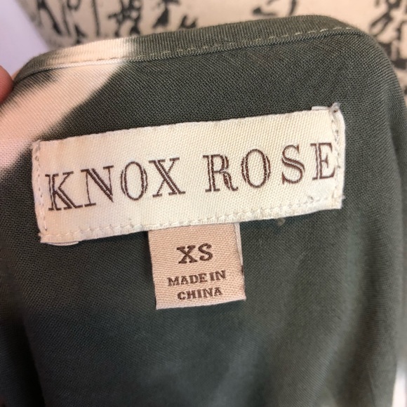 Knox Rose sz xs boho top green tie dye dolman slv - Picture 7 of 8